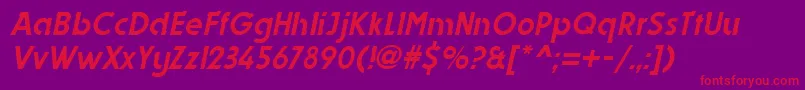 DynastyItalic Font – Red Fonts on Purple Background