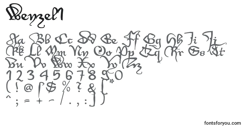 Czcionka Wenzel1 – alfabet, cyfry, specjalne znaki