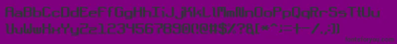 DotboundaryJustified-Schriftart – Schwarze Schriften auf violettem Hintergrund