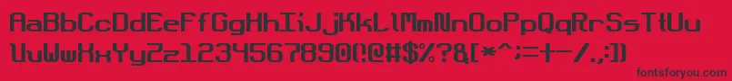 DotboundaryJustified Font – Black Fonts on Red Background