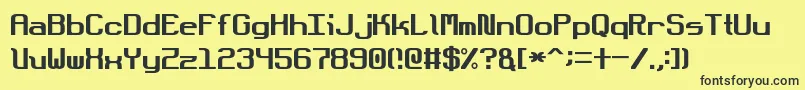 DotboundaryJustified Font – Black Fonts on Yellow Background