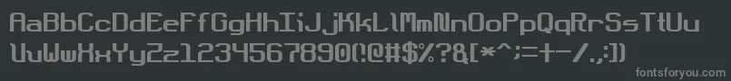 フォントDotboundaryJustified – 黒い背景に灰色の文字