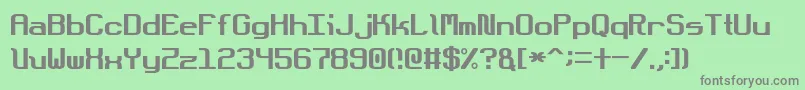 フォントDotboundaryJustified – 緑の背景に灰色の文字