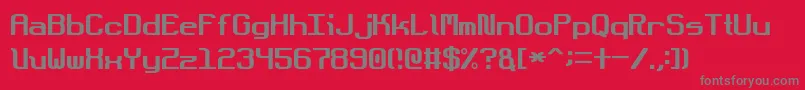 フォントDotboundaryJustified – 赤い背景に灰色の文字