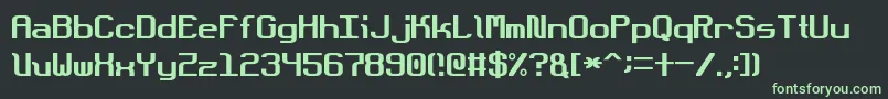 DotboundaryJustified Font – Green Fonts on Black Background