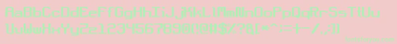 DotboundaryJustified Font – Green Fonts on Pink Background