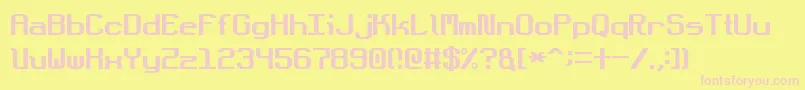 DotboundaryJustified Font – Pink Fonts on Yellow Background