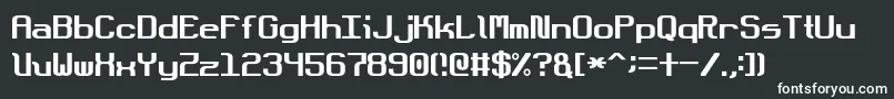 フォントDotboundaryJustified – 黒い背景に白い文字