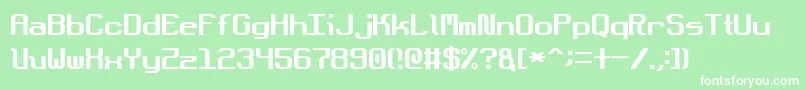 DotboundaryJustified Font – White Fonts on Green Background