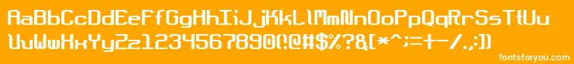 DotboundaryJustified Font – White Fonts on Orange Background