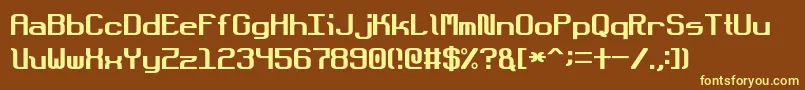 DotboundaryJustified Font – Yellow Fonts on Brown Background