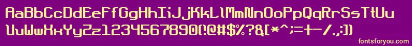 DotboundaryJustified Font – Yellow Fonts on Purple Background