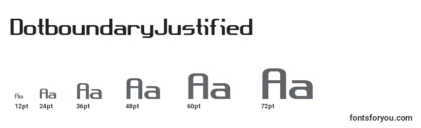 DotboundaryJustified Font Sizes