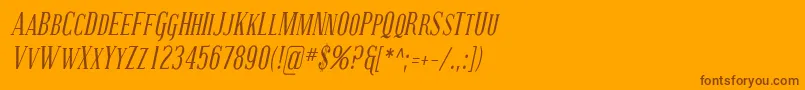 Coving22-Schriftart – Braune Schriften auf orangefarbenem Hintergrund