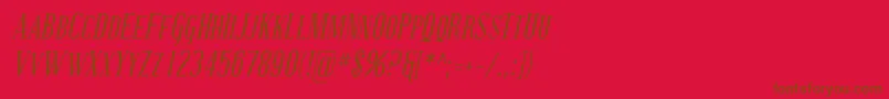 Coving22 Font – Brown Fonts on Red Background