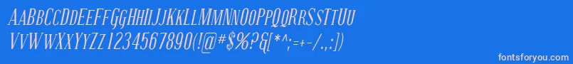 フォントCoving22 – ピンクの文字、青い背景