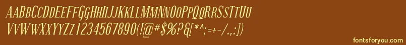Coving22-fontti – keltaiset fontit ruskealla taustalla