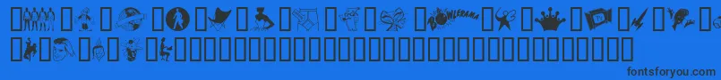 フォントTackoding – 黒い文字の青い背景