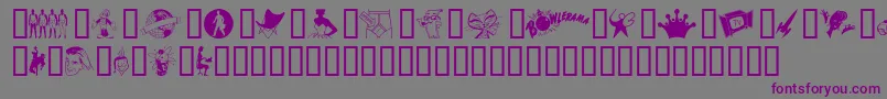 フォントTackoding – 紫色のフォント、灰色の背景