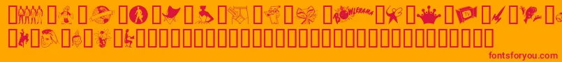 フォントTackoding – オレンジの背景に赤い文字