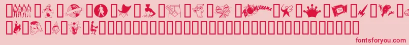 フォントTackoding – ピンクの背景に赤い文字