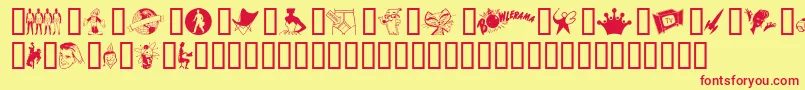 Tackoding Font – Red Fonts on Yellow Background