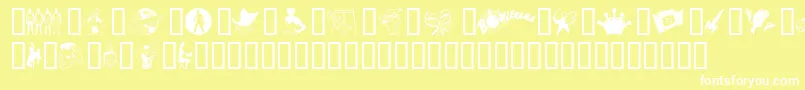 フォントTackoding – 黄色い背景に白い文字