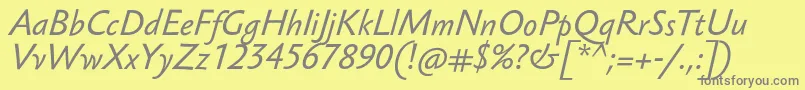 SebastianTextProItalic Font – Gray Fonts on Yellow Background