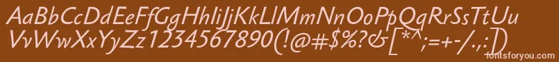 SebastianTextProItalic Font – Pink Fonts on Brown Background