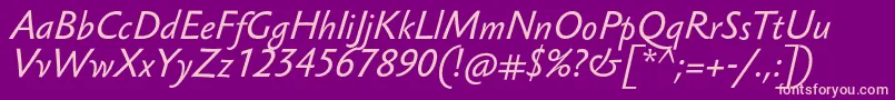 SebastianTextProItalic Font – Pink Fonts on Purple Background