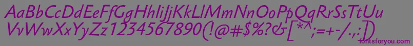 Шрифт SebastianTextProItalic – фиолетовые шрифты на сером фоне