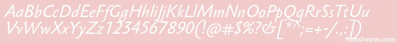 SebastianTextProItalic Font – White Fonts on Pink Background