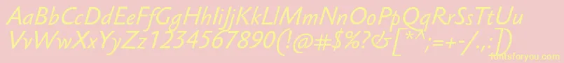 SebastianTextProItalic Font – Yellow Fonts on Pink Background
