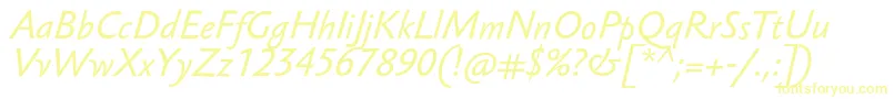 SebastianTextProItalic Font – Yellow Fonts on White Background