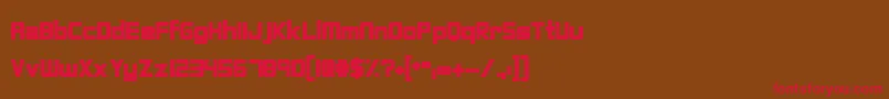 フォントFightingForce – 赤い文字が茶色の背景にあります。