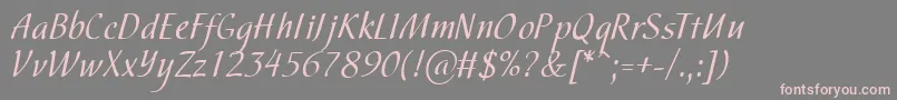 Hortensia Font – Pink Fonts on Gray Background