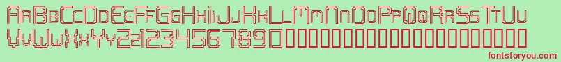Openmind-Schriftart – Rote Schriften auf grünem Hintergrund