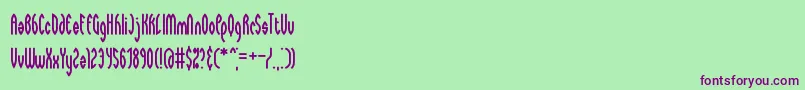 Fonte WaywardBrk – fontes roxas em um fundo verde