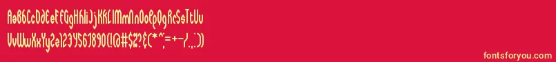 Fonte WaywardBrk – fontes amarelas em um fundo vermelho