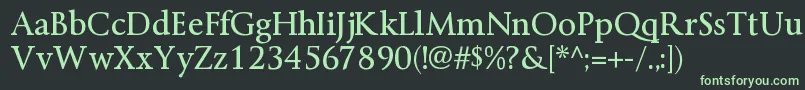 Czcionka ByingtonrgRegular – zielone czcionki na czarnym tle