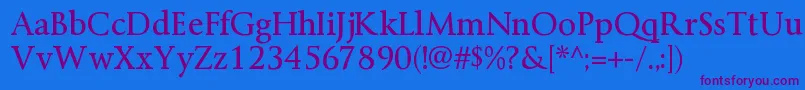 ByingtonrgRegular Font – Purple Fonts on Blue Background