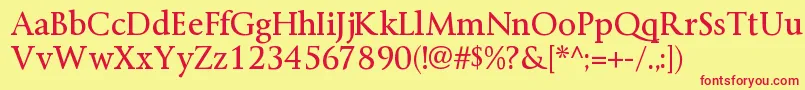 Więcej informacji o czcionce ByingtonrgRegular Czcionka ByingtonrgRegular – czerwone czcionki na żółtym tle