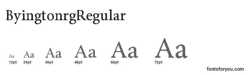 Размеры шрифта ByingtonrgRegular