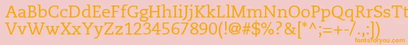 MonologueSsi-Schriftart – Orangefarbene Schriften auf rosa Hintergrund