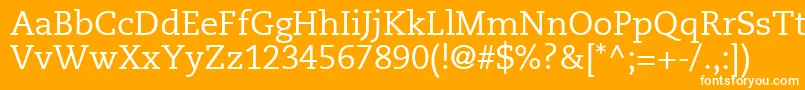 MonologueSsi-Schriftart – Weiße Schriften auf orangefarbenem Hintergrund