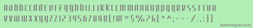 フォントSfSquareRootExtended – 緑の背景に灰色の文字