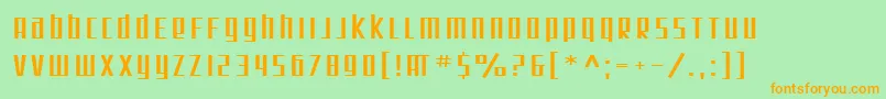 SfSquareRootExtended Font – Orange Fonts on Green Background