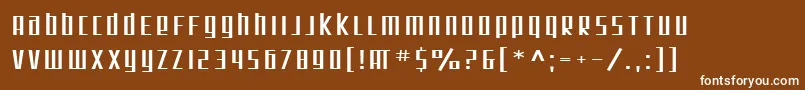 フォントSfSquareRootExtended – 茶色の背景に白い文字