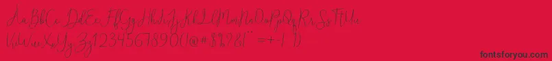 ReadingRegular Font – Black Fonts on Red Background