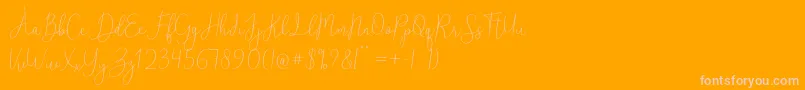 ReadingRegular-Schriftart – Rosa Schriften auf orangefarbenem Hintergrund